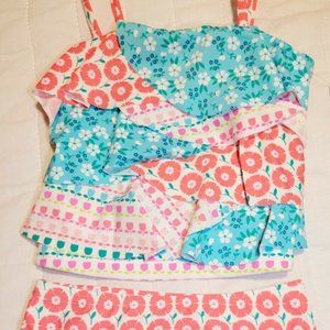 Tommy Bahama Girls Floral Tiered Swim Set Size 12M